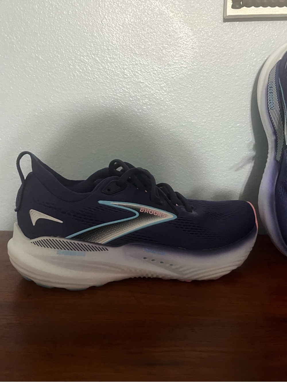 Brooks Women’s Navy Running Shoes with Light Blue & Pink Accents